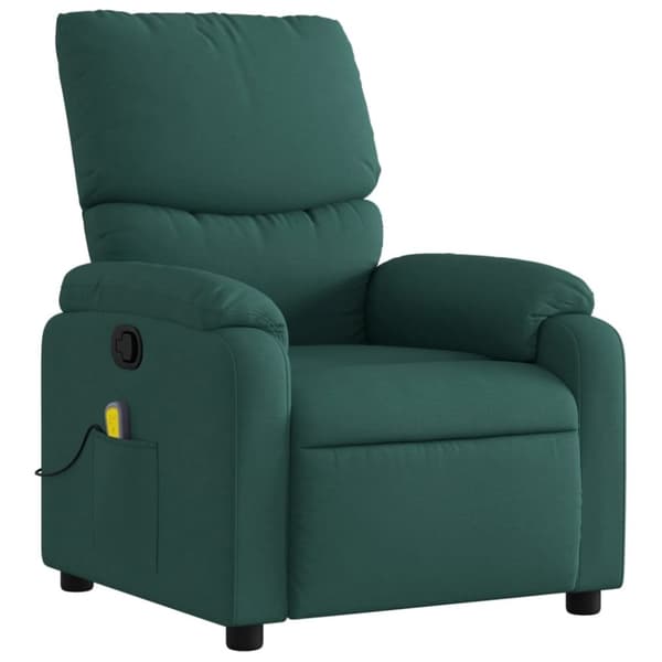 vidaXL Massagefåtölj mörkgrön tyg