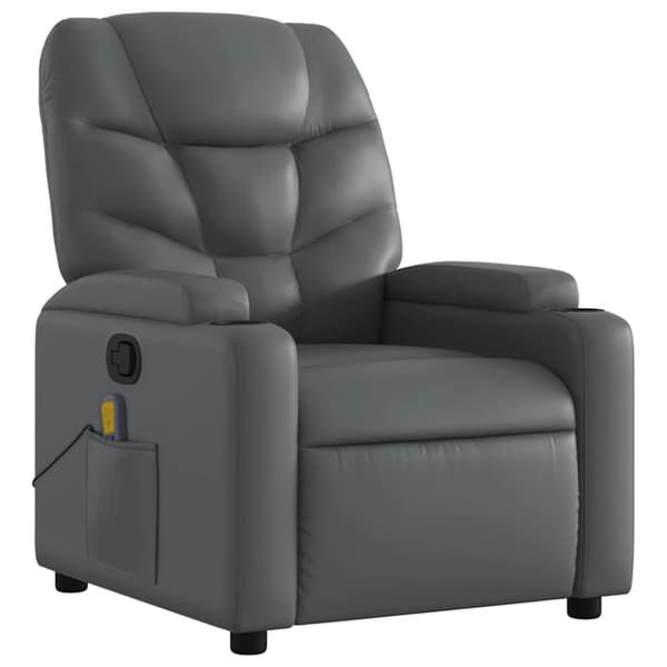 vidaXL Massagefåtölj grå konstläder