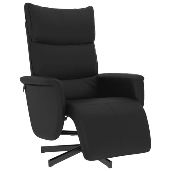 vidaXL Reclinerfåtölj med fotstöd svart konstläder