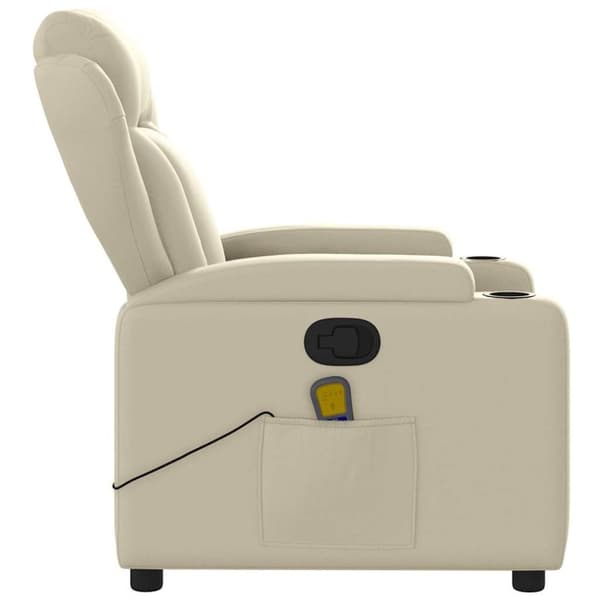 vidaXL Massagefåtölj gräddvit konstläder