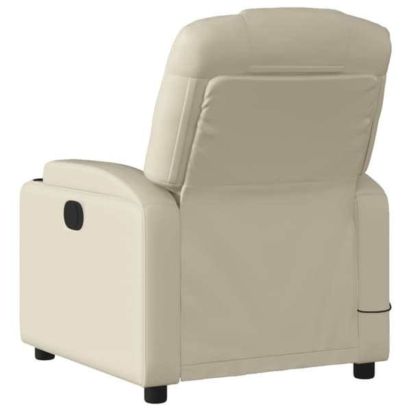 vidaXL Massagefåtölj gräddvit konstläder