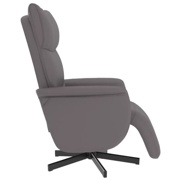 vidaXL Reclinerfåtölj med fotstöd grå konstläder