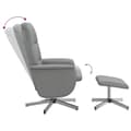 Miniatyrbild 5 av 9: vidaXL Reclinerfåtölj med fotpall ljusgrå tyg
