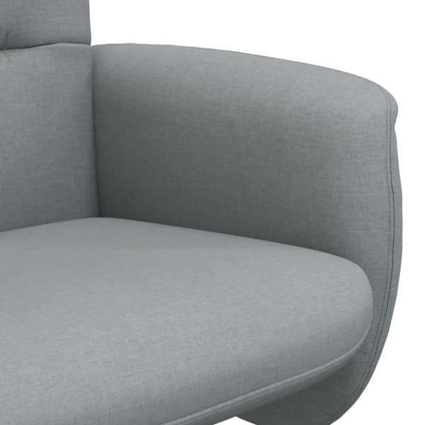 vidaXL Reclinerfåtölj med fotpall ljusgrå tyg