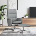 Miniatyrbild 9 av 9: vidaXL Reclinerfåtölj med fotpall ljusgrå tyg
