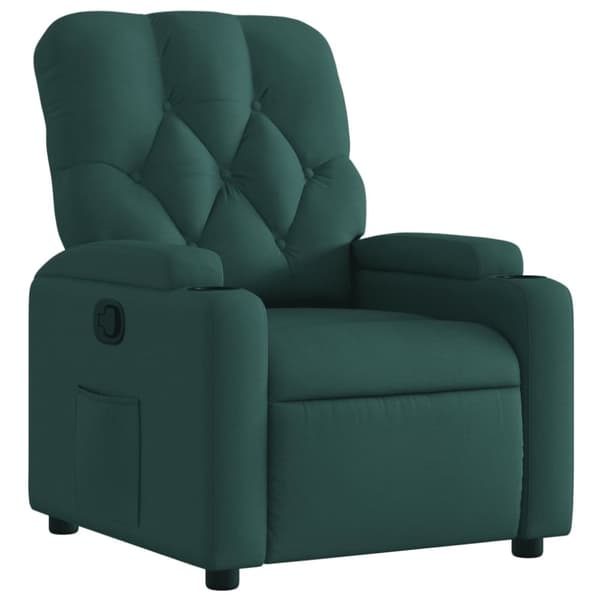 vidaXL Reclinerfåtölj mörkgrön tyg