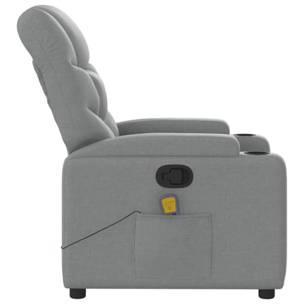 vidaXL Massagefåtölj ljusgrå tyg