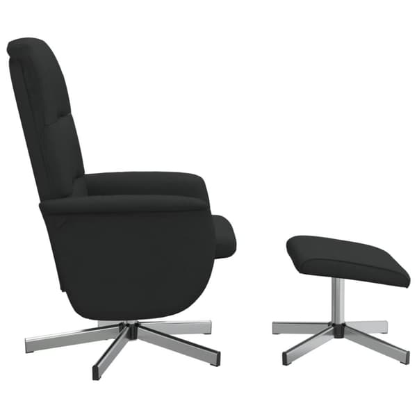 vidaXL Reclinerfåtölj med fotpall svart tyg