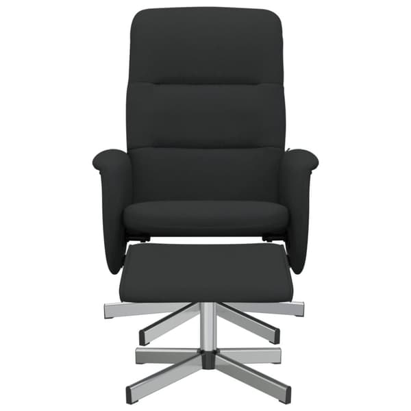 vidaXL Reclinerfåtölj med fotpall svart tyg