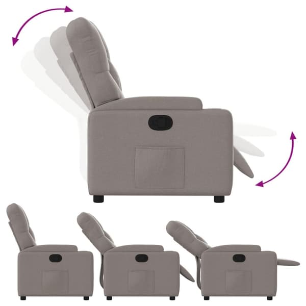 vidaXL Reclinerfåtölj taupe tyg