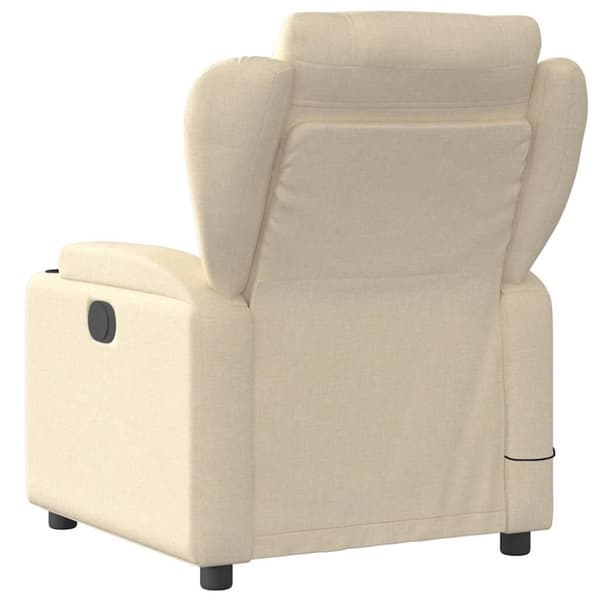 vidaXL Massagefåtölj gräddvit tyg