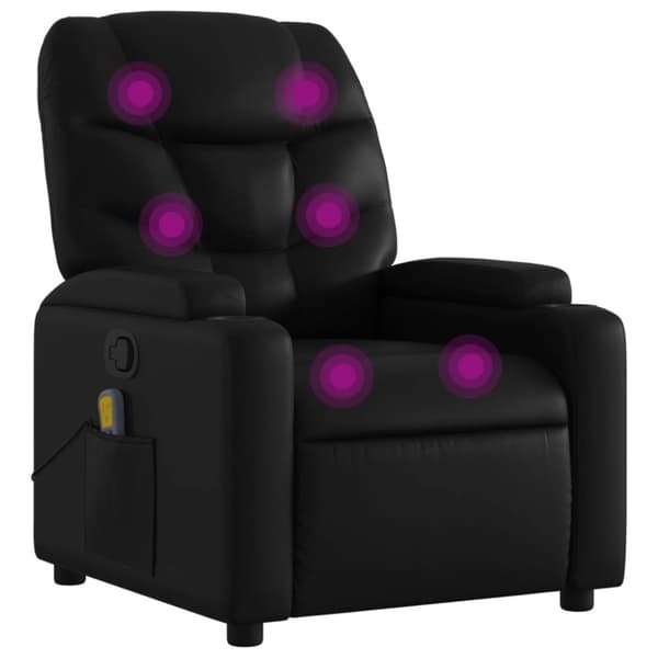 vidaXL Massagefåtölj svart konstläder