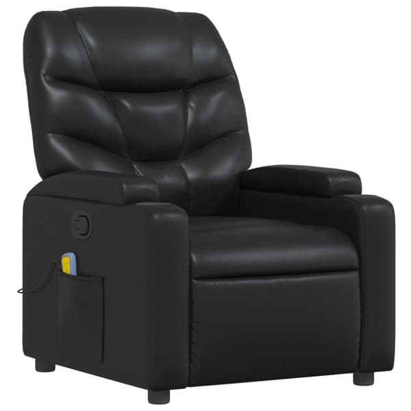 vidaXL Massagefåtölj svart konstläder