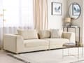 Miniatyrbillede 2 af 10: Polstret polyester beige sofapuder lav ryg tykt sæde 3-personers sofa til stuen moderne