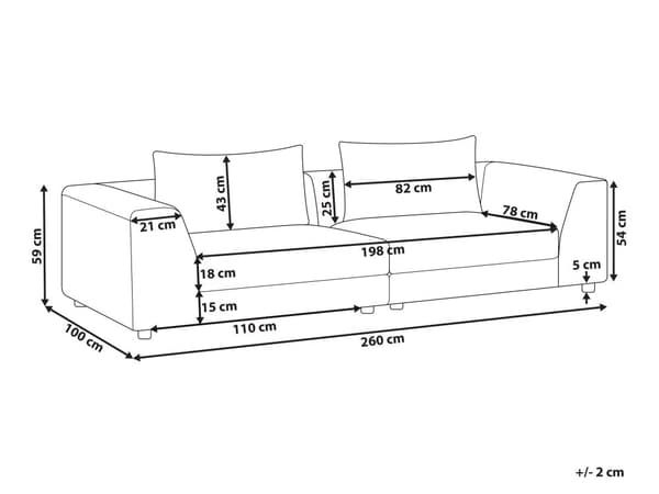 Sofa Stoff Beige Polyester Møbeltrekk Sofa 3 Seter Polstret Armlener Stue Moderne Komfortabel Koselig