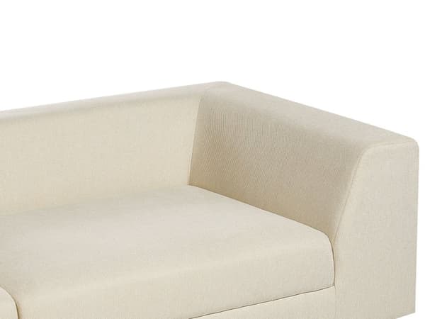 Sofa Stoff Beige Polyester Møbeltrekk Sofa 3 Seter Polstret Armlener Stue Moderne Komfortabel Koselig