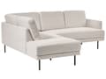 Miniatyrbild 4 av 11: Höger hörn Soffa Polyester Ljusbeige 4-sits Möbeltapetserad Metallben Vävt tyg Kudde i ryggen Minimalistisk Modern