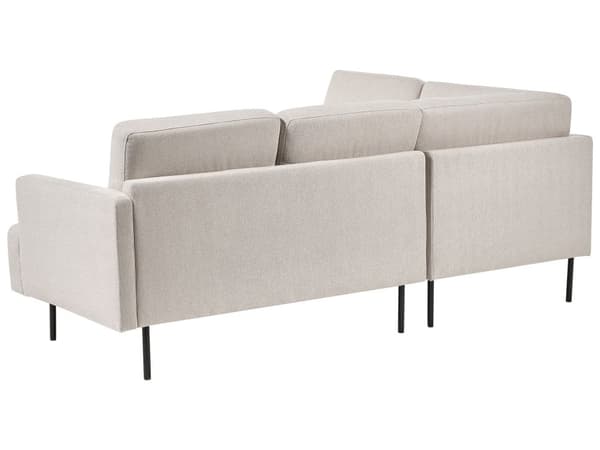 Höger hörn Soffa Polyester Ljusbeige 4-sits Möbeltapetserad Metallben Vävt tyg Kudde i ryggen Minimalistisk Modern