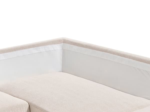 Höger hörn Soffa Polyester Ljusbeige 4-sits Möbeltapetserad Metallben Vävt tyg Kudde i ryggen Minimalistisk Modern