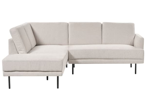 Höger hörn Soffa Polyester Ljusbeige 4-sits Möbeltapetserad Metallben Vävt tyg Kudde i ryggen Minimalistisk Modern