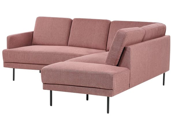 Vänster Hörnsoffa Polyester Brun 4-sits Möbeltapetserad Metallben Vävt tyg Kuddad rygg Minimalistisk Modern