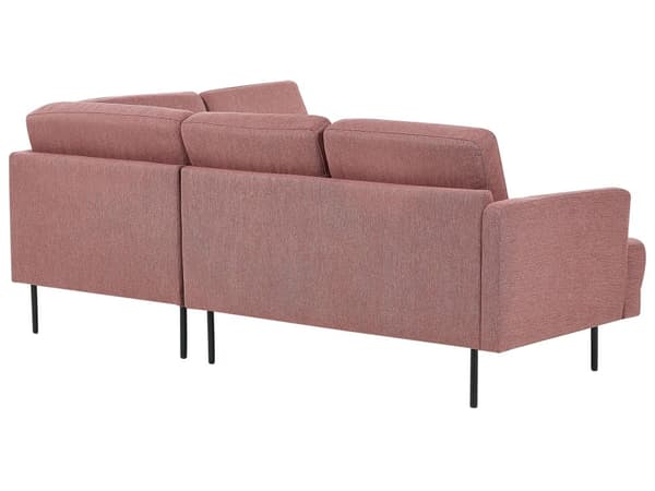 Vänster Hörnsoffa Polyester Brun 4-sits Möbeltapetserad Metallben Vävt tyg Kuddad rygg Minimalistisk Modern
