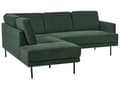 Miniatyrbild 4 av 11: Höger hörn Soffa Polyester Mörkgrön 4-sits Möbeltapetserad Metallben Vävt tyg Kudde i ryggen Minimalistisk Modern