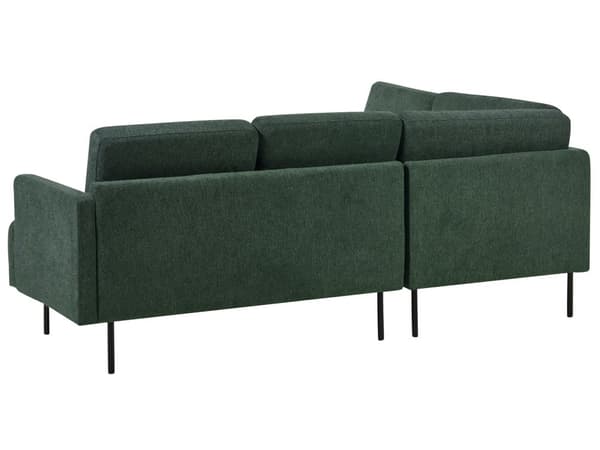 Höger hörn Soffa Polyester Mörkgrön 4-sits Möbeltapetserad Metallben Vävt tyg Kudde i ryggen Minimalistisk Modern