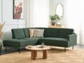 Miniatyrbild 2 av 11: Höger hörn Soffa Polyester Mörkgrön 4-sits Möbeltapetserad Metallben Vävt tyg Kudde i ryggen Minimalistisk Modern