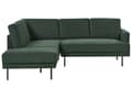 Miniatyrbild 1 av 11: Höger hörn Soffa Polyester Mörkgrön 4-sits Möbeltapetserad Metallben Vävt tyg Kudde i ryggen Minimalistisk Modern