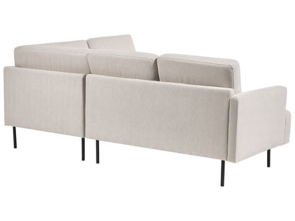 Vänster Hörnsoffa Polyester Ljusbeige 4-sits Möbeltapetserad Metallben Vävt tyg Kuddad rygg Minimalistisk Modern