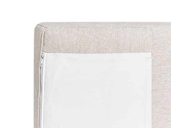Vänster Hörnsoffa Polyester Ljusbeige 4-sits Möbeltapetserad Metallben Vävt tyg Kuddad rygg Minimalistisk Modern