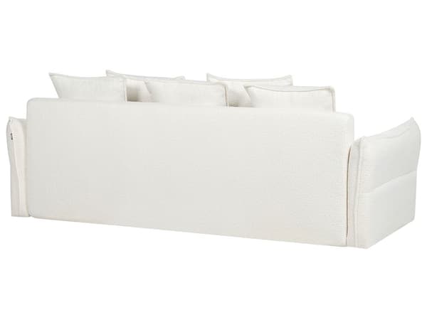 Sovesofa hvid 3-personers boucle med opbevaringsboks sovefunktion sovesofa moderne minimalistisk stil til stue til soveværelse