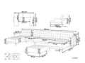 Miniatyrbillede 3 af 11: Grøn velourmodulær 6-personers sovesofa med ottoman moderne quiltet grøn stuesofa med chaiselonger