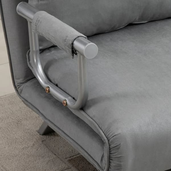 Rootz Sovesofa - Dobbeltsofa - Gæsteseng - Stålramme - Blødt imiteret ruskindsbetræk - Inklusiv 2 puder - Fløjlspolyester - Grå - 105W x 60D x 37H cm