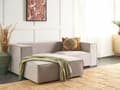 Miniatyrbillede 2 af 9: Højre hjørnesofa 2-personers beige grå velour hjørnesofa minimalistisk stil