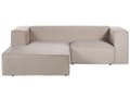 Miniatyrbillede 1 af 9: Højre hjørnesofa 2-personers beige grå velour hjørnesofa minimalistisk stil