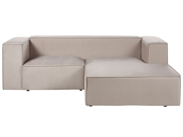 Venstrevendt 2-seters Hjørnesofa Taupe Fløyel med polstring og lav rygg Minimalistisk stil
