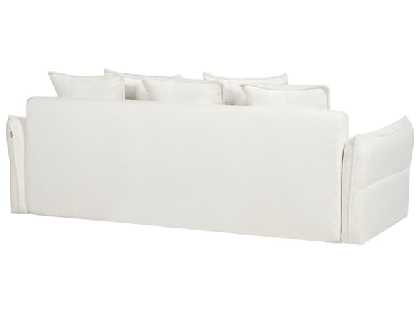Sovesofa Hvit Bouclé med ekstra puter og avtakbare trekk Moderne minimalistisk stil Stue Soverom