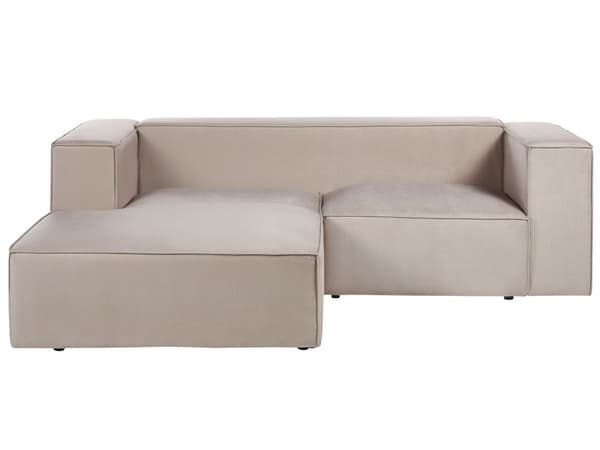 Høyrevendt 2-seters Hjørnesofa Taupe Fløyel med polstring og lav rygg Minimalistisk stil