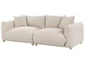Miniatyrbillede 4 af 11: Flydersofa Beige Velour 3 Personers Moderne Blød Sofa Designsofa til Værelse Stofsofa