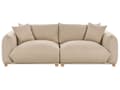 Miniatyrbillede 1 af 11: Flydersofa Beige Velour 3 Personers Moderne Blød Sofa Designsofa til Værelse Stofsofa