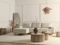 Miniatyrbillede 4 af 11: Hjørnesofa med Chaiselong Beige Velour 3 Personers Sofa L Formet Dyb Sofahjørne Siddemøbel Blød Stofsofa Højrevendt