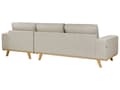 Miniatyrbillede 6 af 11: Hjørnesofa med Chaiselong Beige Velour 3 Personers Sofa L Formet Dyb Sofahjørne Siddemøbel Blød Stofsofa Højrevendt