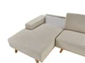 Miniatyrbillede 9 af 11: Hjørnesofa med Chaiselong Beige Velour 3 Personers Sofa L Formet Dyb Sofahjørne Siddemøbel Blød Stofsofa Højrevendt