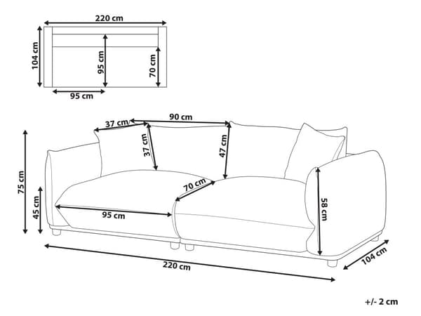 Flydersofa Off White Velour 3 Personers Moderne Blød Sofa Designsofa til Værelse Stofsofa
