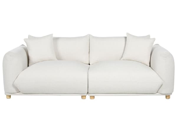 Flydersofa Off White Velour 3 Personers Moderne Blød Sofa Designsofa til Værelse Stofsofa