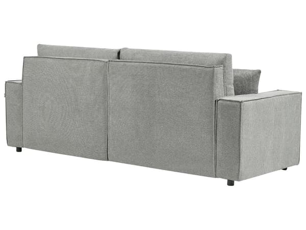 Hjørnesofa med Chaiselong Grå Stof 3 Personers Sofa L Formet Dyb Sofahjørne Siddemøbel Blød Stofsofa Venstrevendt