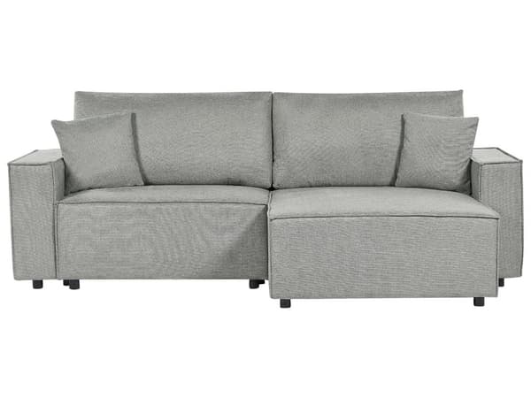 Hjørnesofa med Chaiselong Grå Stof 3 Personers Sofa L Formet Dyb Sofahjørne Siddemøbel Blød Stofsofa Venstrevendt