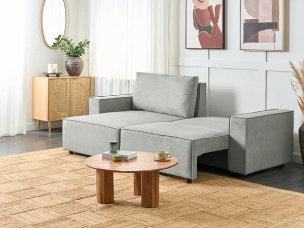 Hjørnesofa med Chaiselong Grå Stof 3 Personers Sofa L Formet Dyb Sofahjørne Siddemøbel Blød Stofsofa Højrevendt